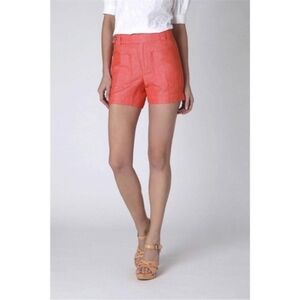 Anthropologie Linen Coral Chino Shorts 10